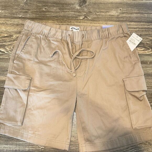 Abound Men's Cargo Tan Elastic Waist Drawstring Closure Pockets Medium. NWT. 4 - Picture 1 of 8